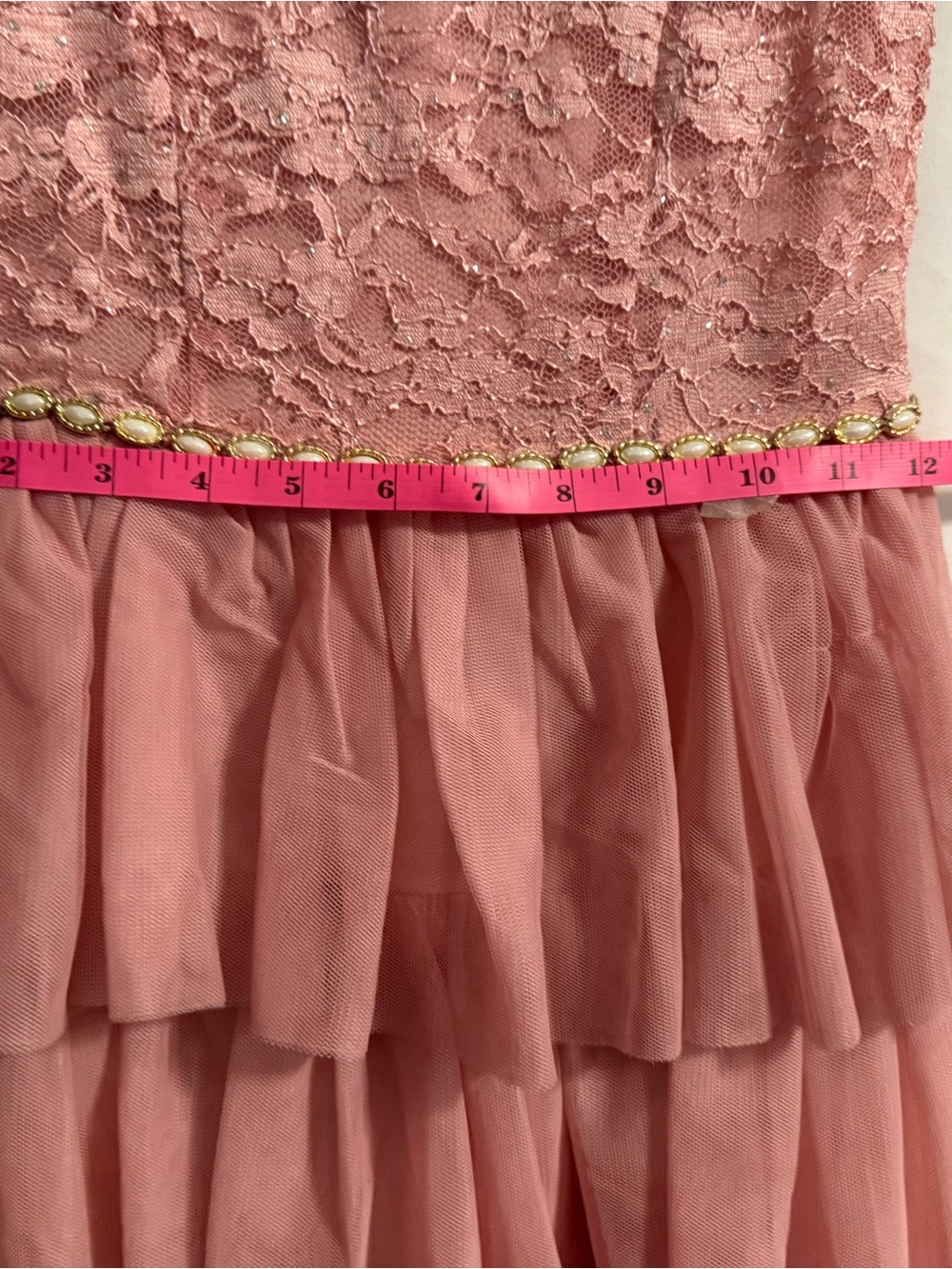 Size 7 Girl Tulle Festive 5 Tier Layered Holiday Party Dress - Picture 4 of 8